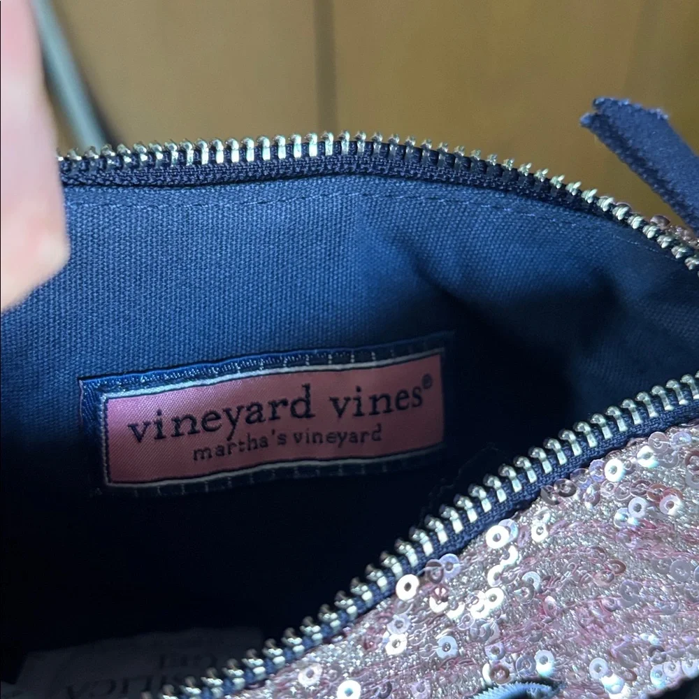 Vineyard Vines girls Pink and Navy Sequin Whale Bag purse - Picture 5 of 6